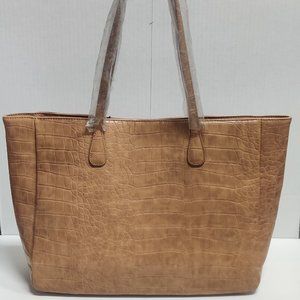 Sadie London Luxe Spring Croc Tote (Tan)